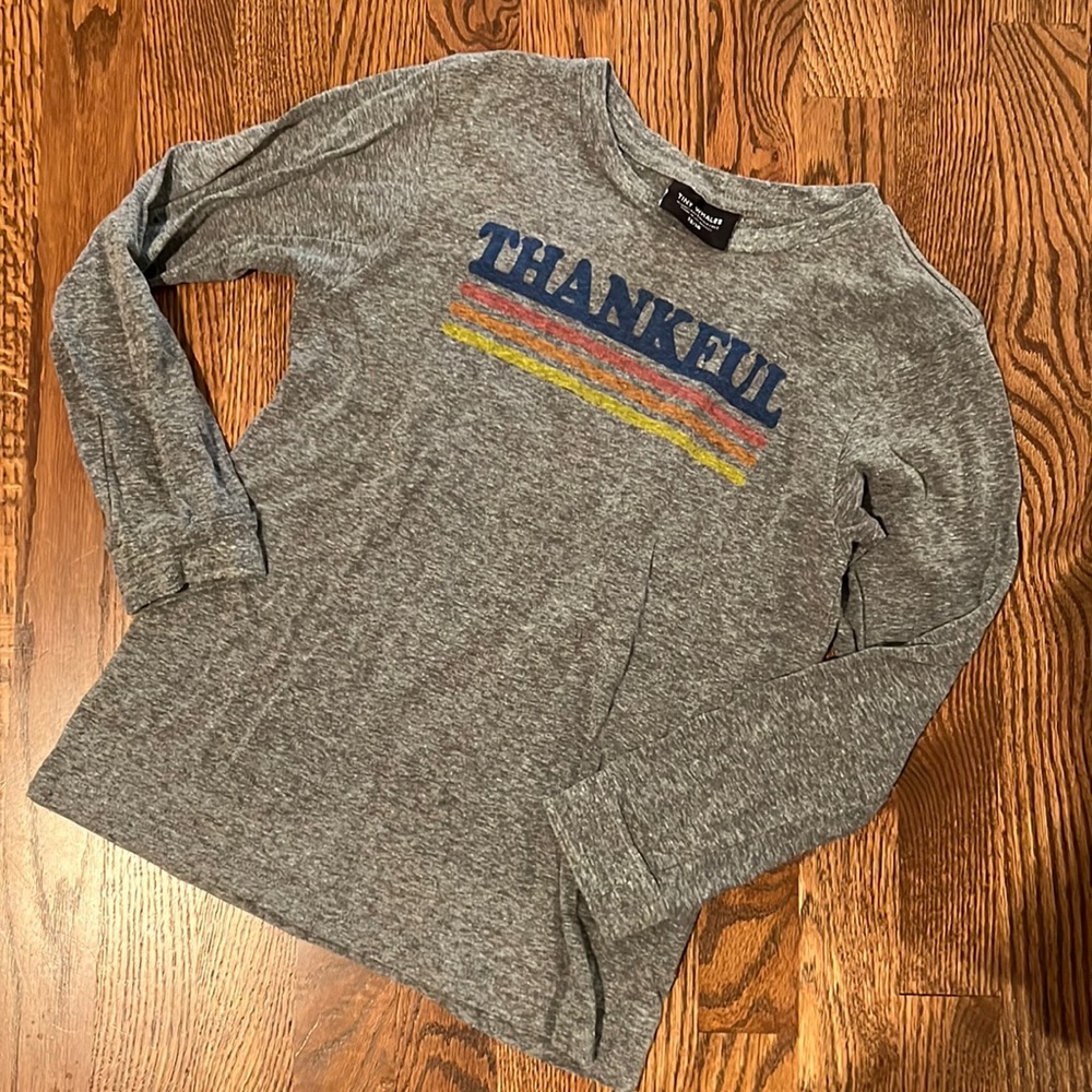 Kids Tiny Whales thankful tee